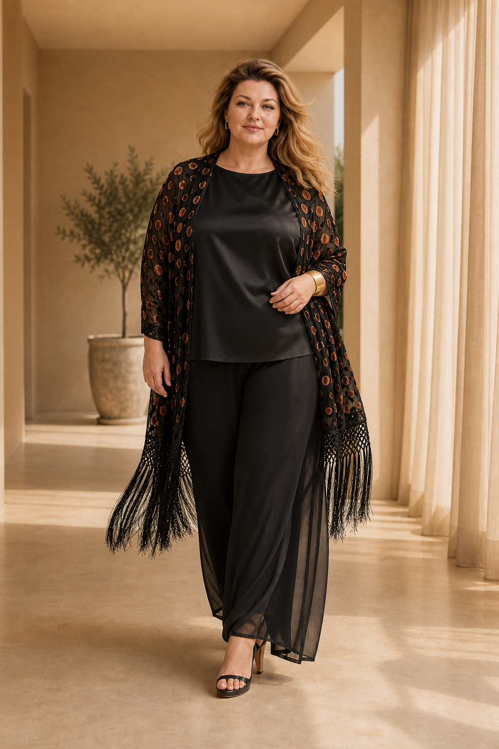 Chiffon Velvet Shawl